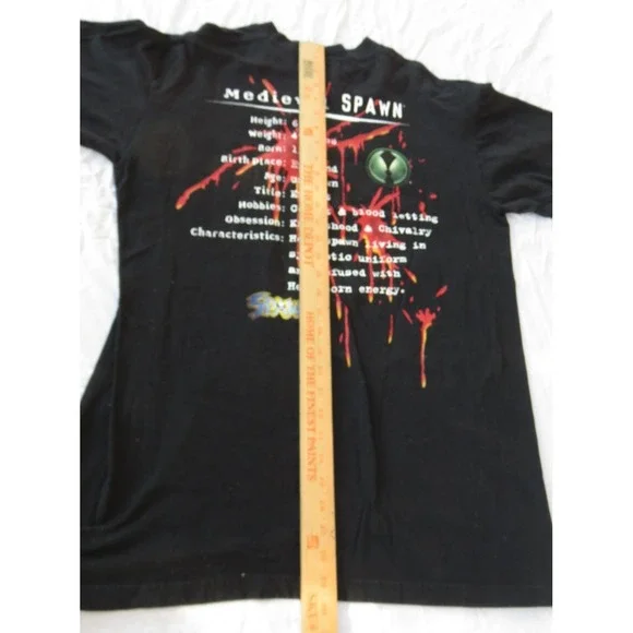 VTG Medieval‎ Spawn Todd McFarlane 1997 Giant Black Cotton T-Shirt Size Lg, NWOT